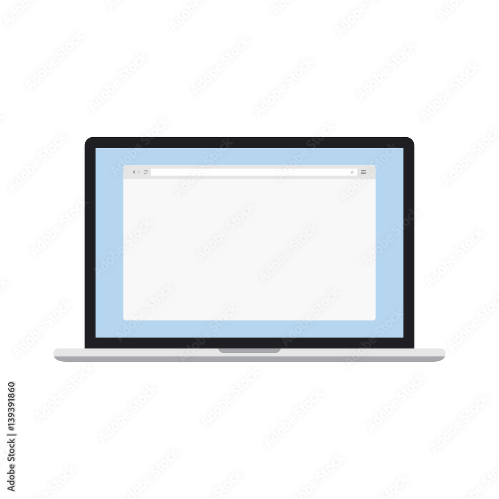 Vector laptop and Internet browser window. Template for your design. Flat vector illustration EPS 10 Vector laptop and Internet browser window. Template for your design. Flat vector illustration EPS 10
