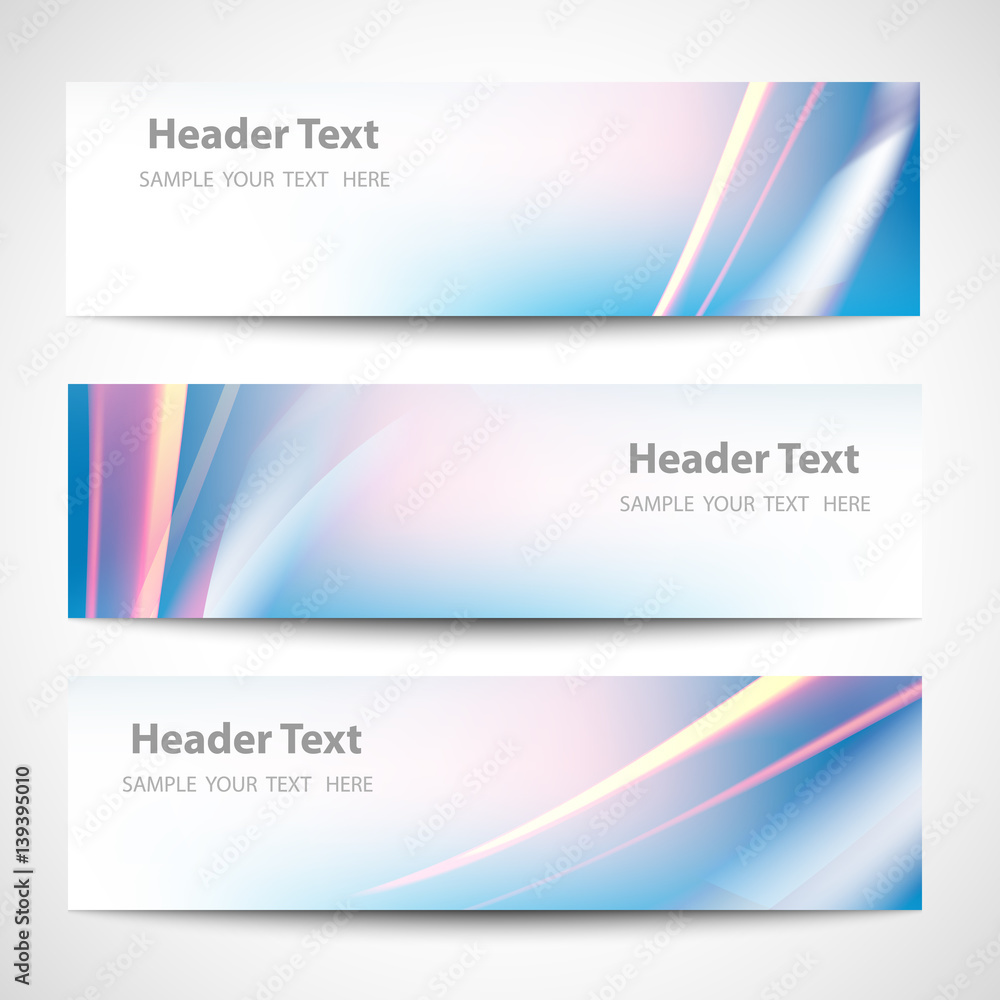 Fototapeta premium Abstract header blue wave red line white blue background vector design