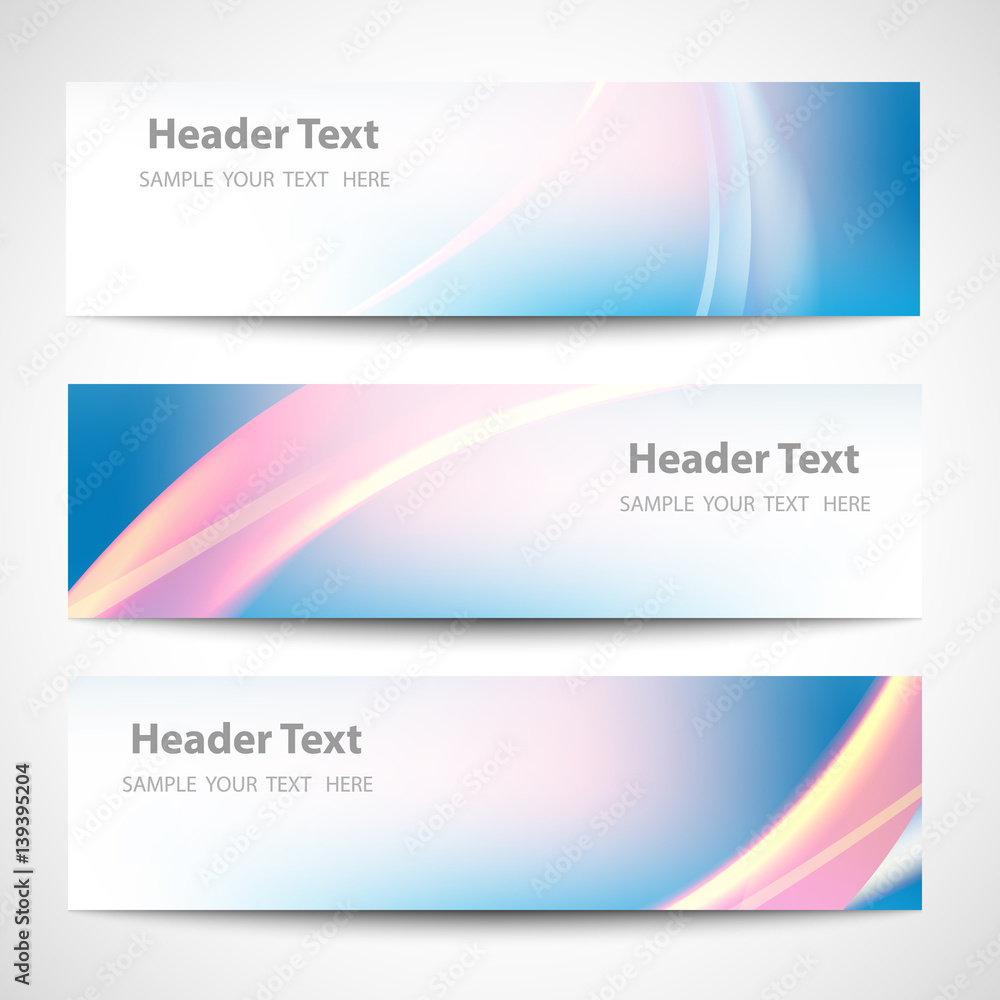 Abstract header blue wave red line white blue background vector design