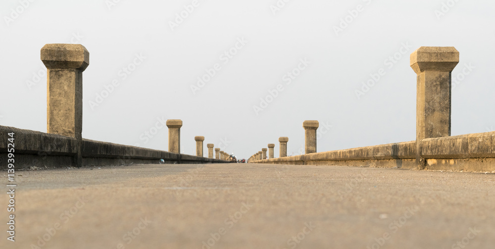 Naklejka premium jetty Bridge, sea and sky