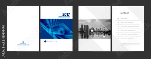 Cover design and content page template for corporate business annual report or catalog, magazine, flyer, booklet, brochure. A4 cover vector EPS-10 sample image with Gradient Mesh.