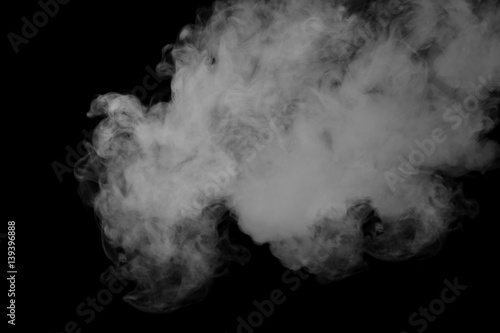 Smoke isolated on black background.