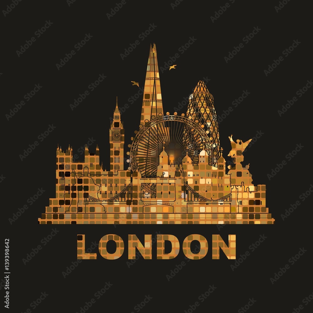 Φωτογραφία London England skyline tattoo walltattoo sightseeing city tour shadow - Schatten