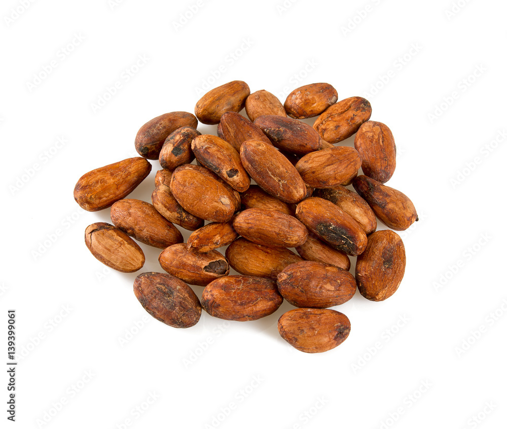 cocoa beans isolated on white cocoa beans isolated on white