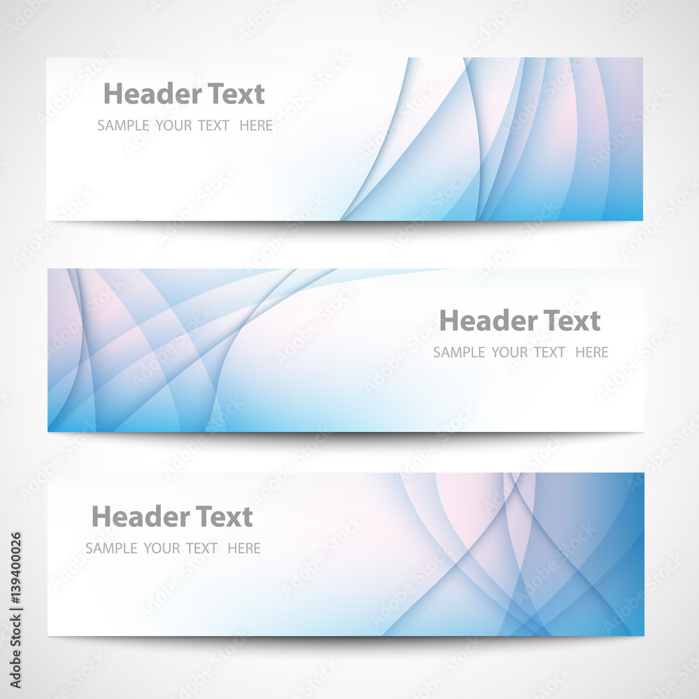 Abstract header blue wave white vector design Abstract header blue wave white vector design