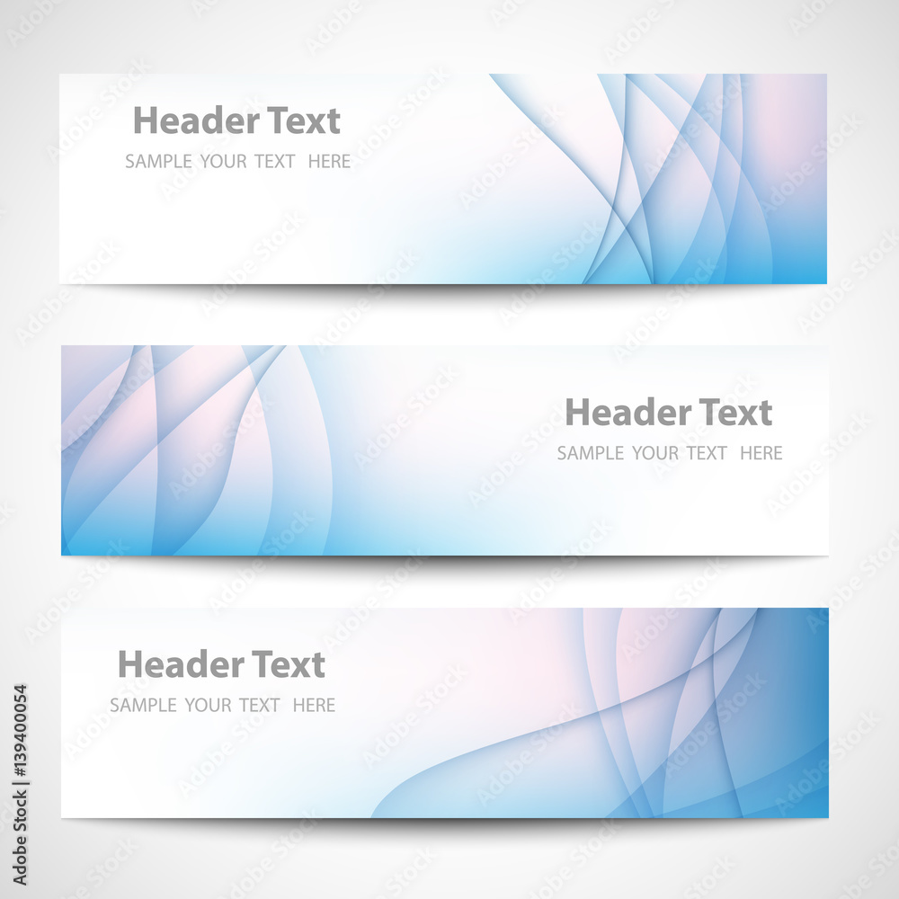 Abstract header blue wave white vector design Abstract header blue wave white vector design