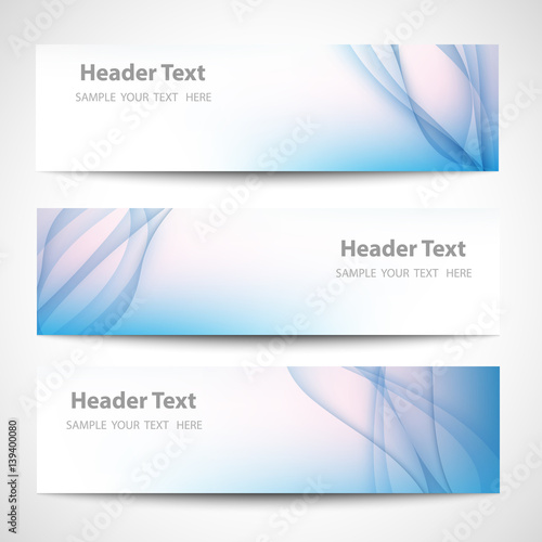 Abstract header blue wave white vector design