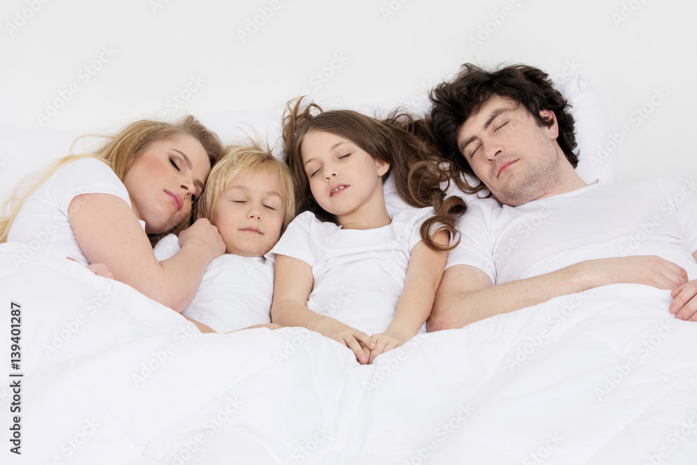 Family sleeping together