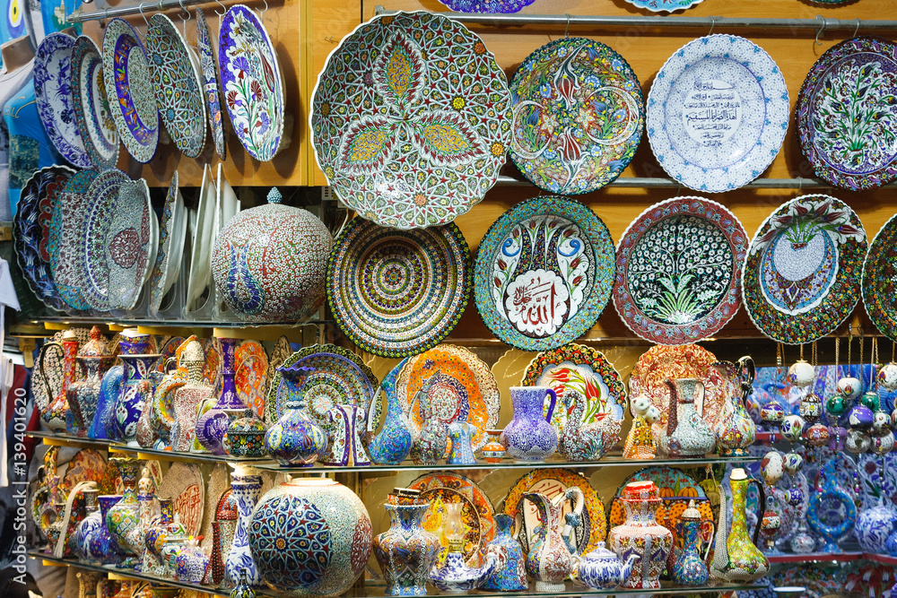 Fototapeta premium turkish bazaar lamps market istanbul turkey