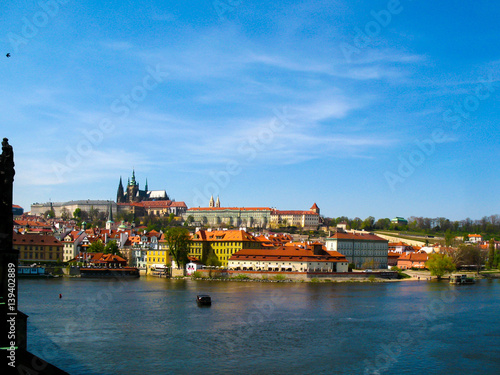 A view of the Prague Castle and the Vltava River