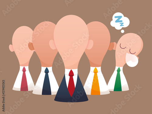 Super business team-team of super businessmen,  Business concept illustration.