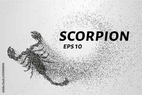Scorpio of the particles. Scorpio consists of circles and points. Vector illustration
