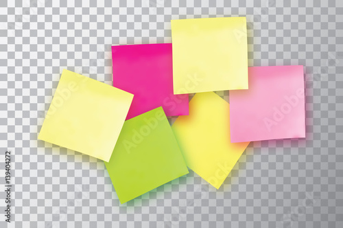 6 Colorful sticky note. Template for your projects. Six Sticker