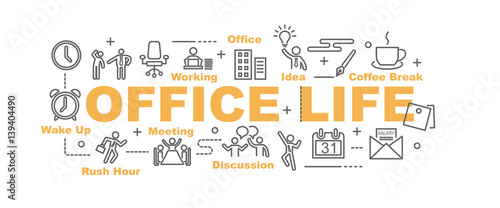 office life vector banner