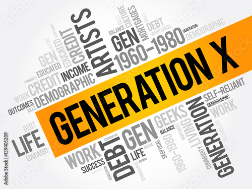 Generation X Word Cloud Concept collage background