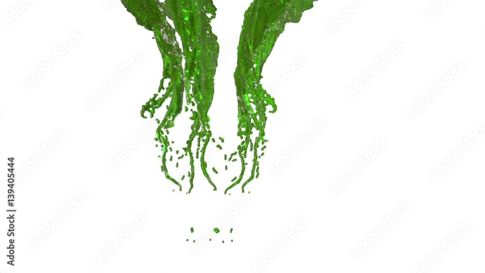 several green liquid streams, flows of juice. Advertising liquids were simulated and rendered with very high detail. 3d render cg slow motion with alpha matte, full hd version 2 several green liquid streams, flows of juice. Advertising liquids were simulated and rendered with very high detail. 3d render cg slow motion with alpha matte, full hd version 2