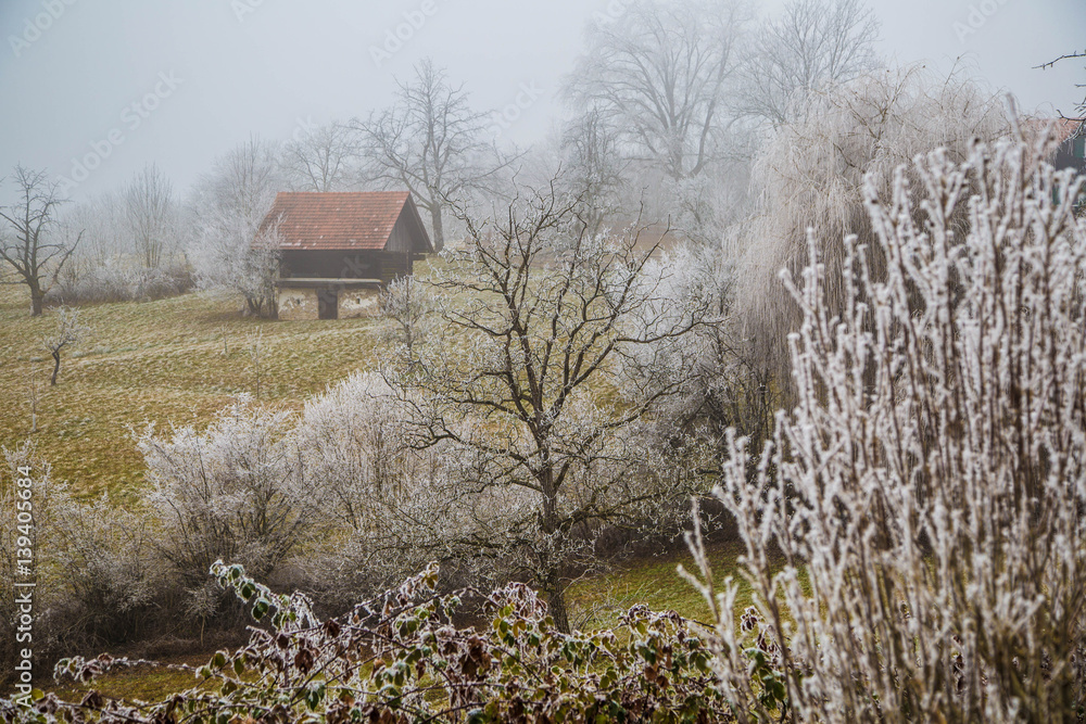 Idyllische weststeirische Landschaft im Winter Idyllische weststeirische Landschaft im Winter