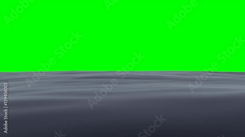 Waves water ocean in front of green screen