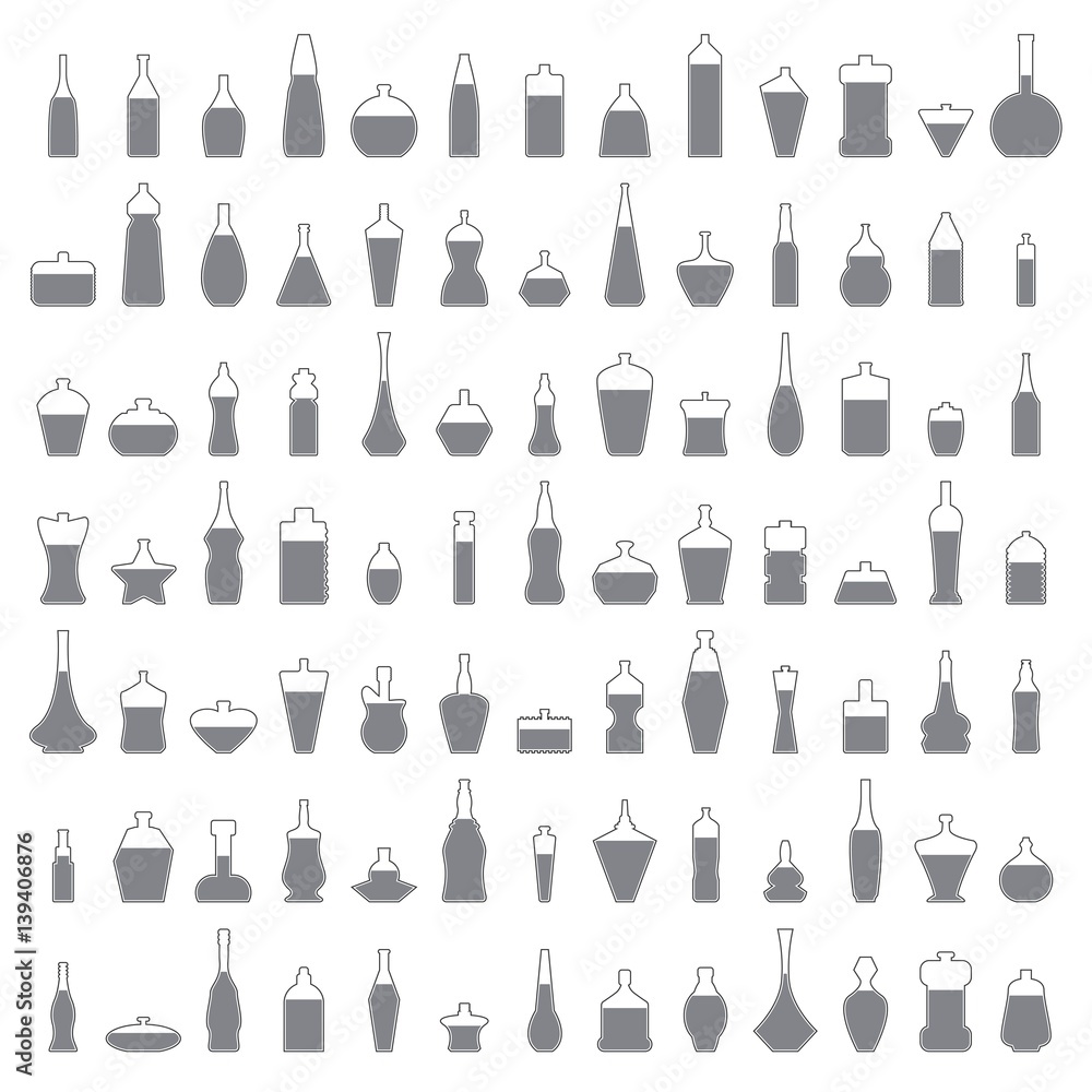Bottle Shape Icon Set - Vector Bottle Shape Icon Set - Vector