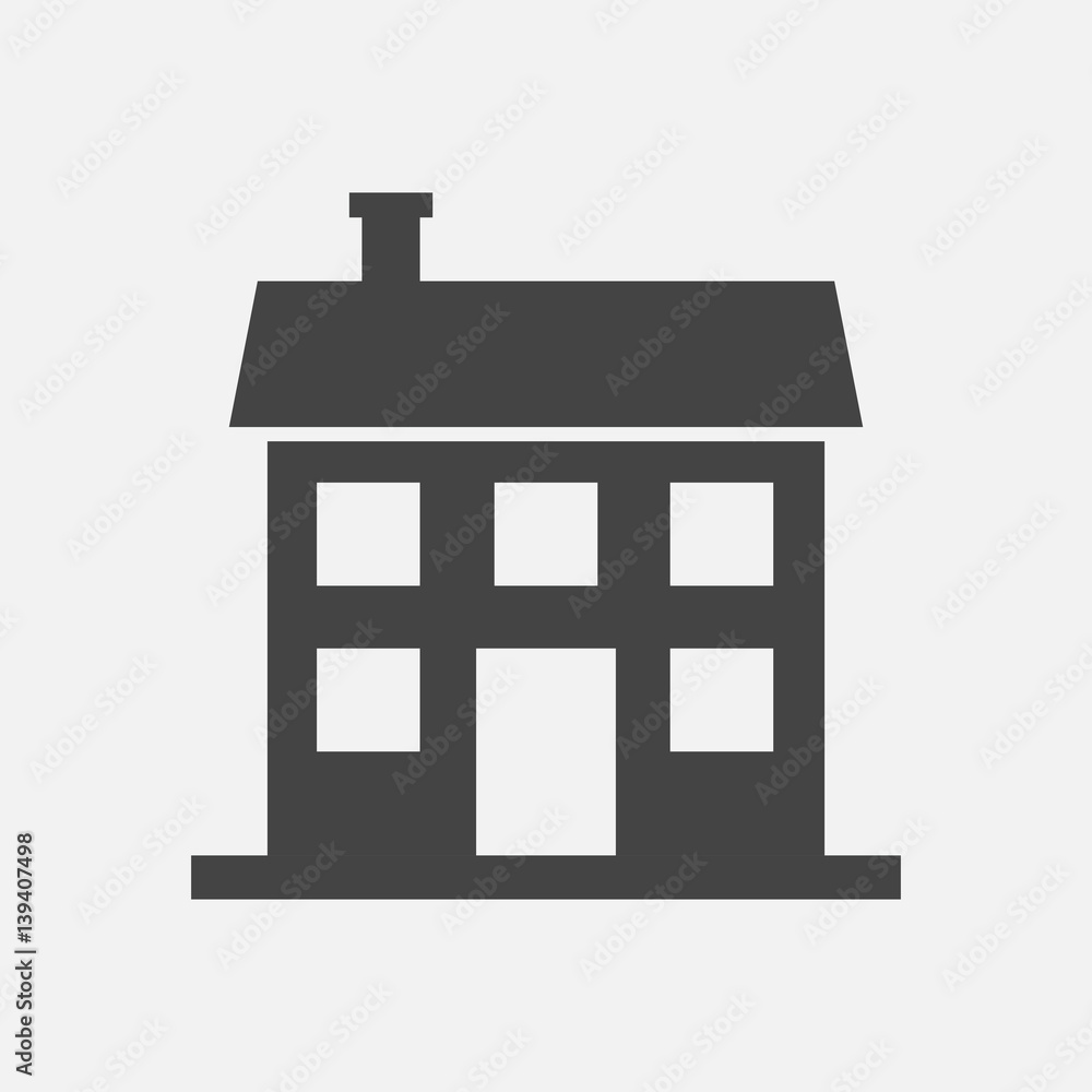 House icon. Vector illustration in flat style on white background. House icon. Vector illustration in flat style on white background.