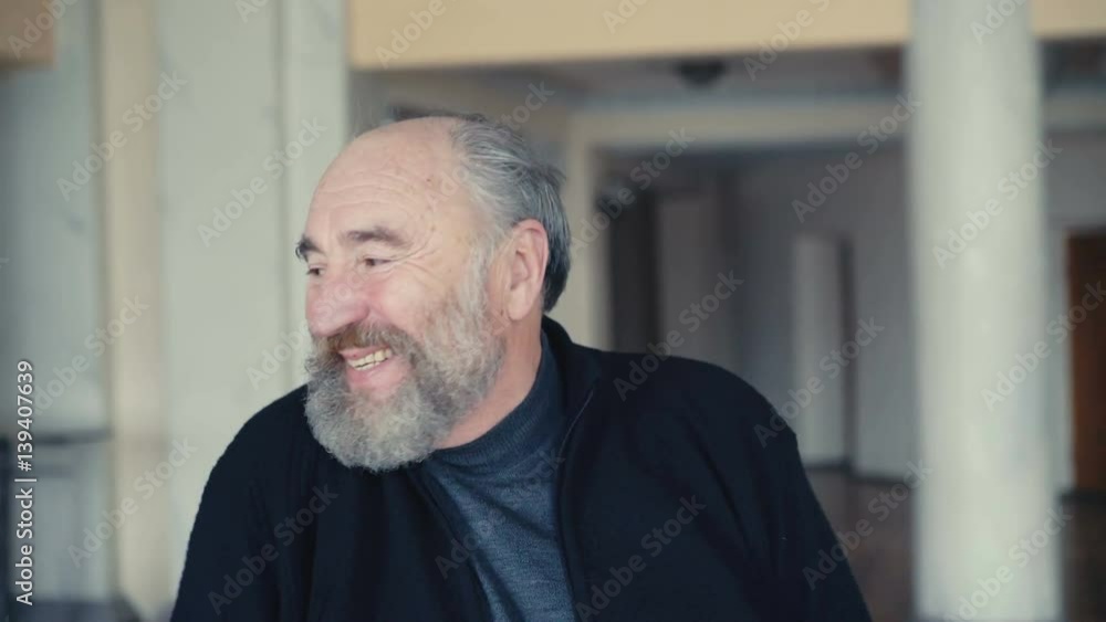 Handsome old man with exciting emotion in 4K Handsome old man with exciting emotion in 4K