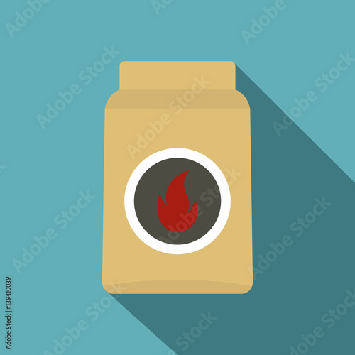Cardboard box of matches icon, flat style