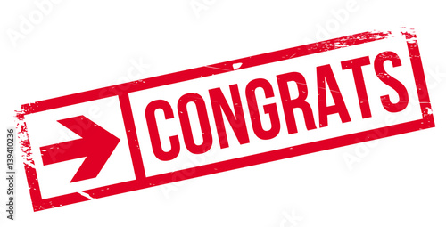 Congrats rubber stamp. Grunge design with dust scratches. Effects can be easily removed for a clean, crisp look. Color is easily changed.
