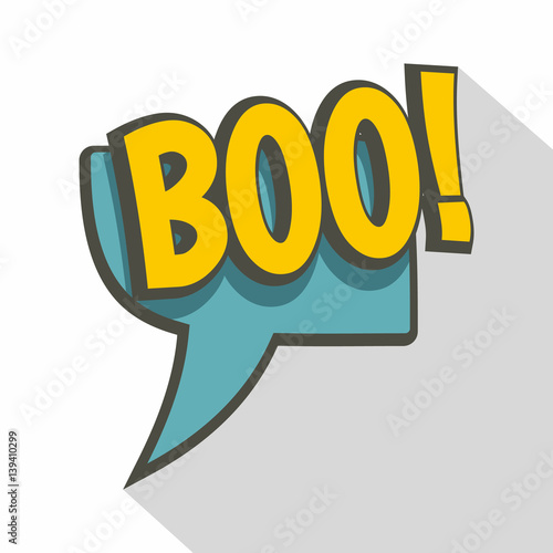 BOO, speech bubble icon, flat style