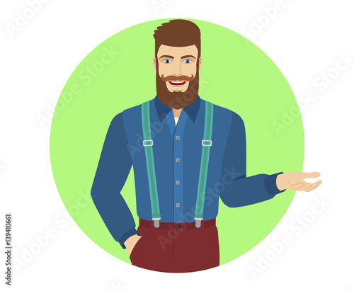 Hipster is talking and gesturing