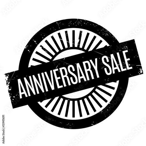 Anniversary Sale rubber stamp. Grunge design with dust scratches. Effects can be easily removed for a clean, crisp look. Color is easily changed.