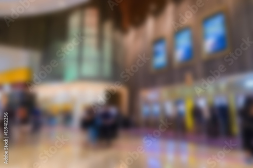 Abstract blur theater lobby interior background