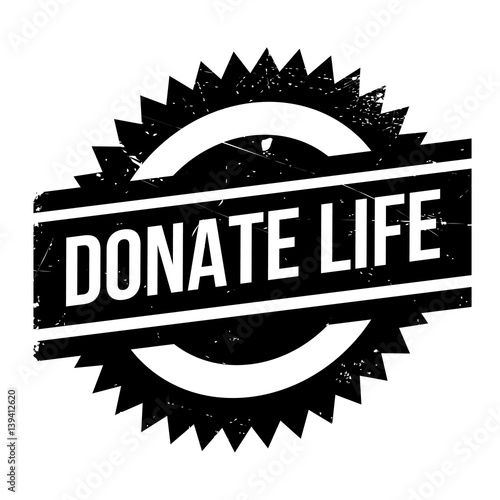 Donate Life rubber stamp. Grunge design with dust scratches. Effects can be easily removed for a clean, crisp look. Color is easily changed.