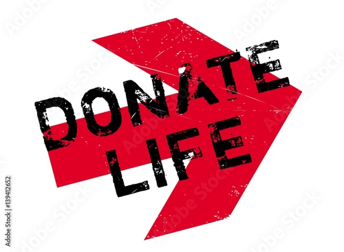 Donate Life rubber stamp. Grunge design with dust scratches. Effects can be easily removed for a clean, crisp look. Color is easily changed.