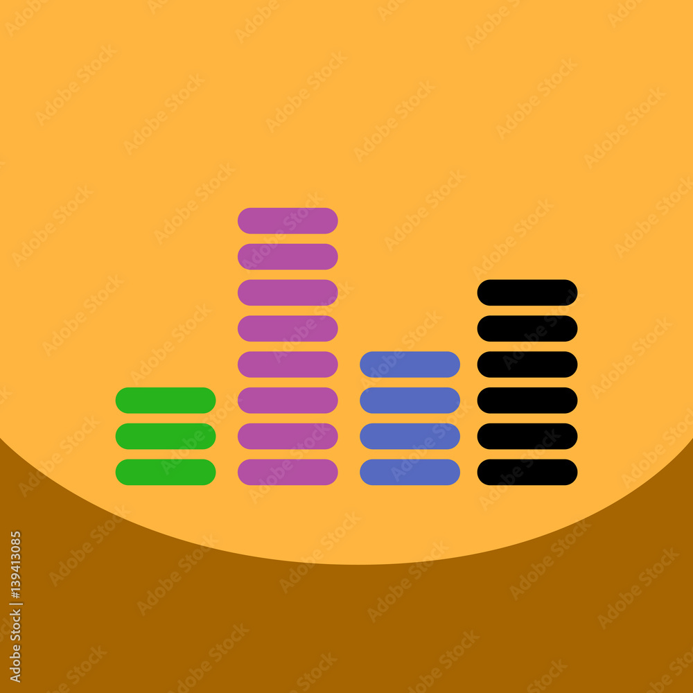 flat vector icon design collection sound and audio waves