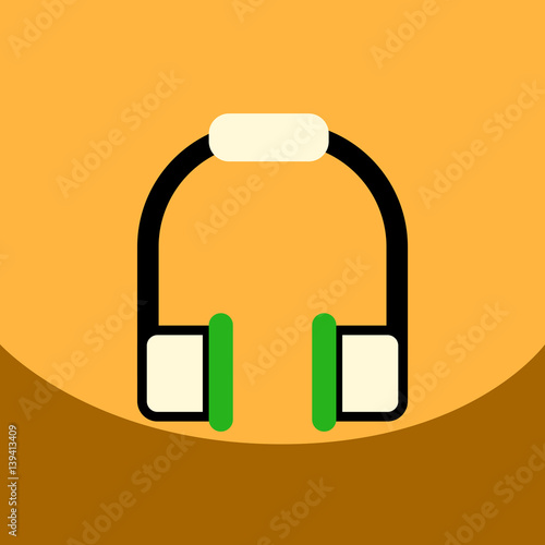 flat vector icon design collection music headphones