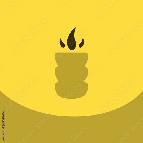Flat icon with dark shadow hookah charcoal. Hookah accessories, vector illustration