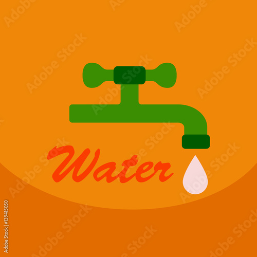Dripping tap with drop line icon for web, mobile and infographics