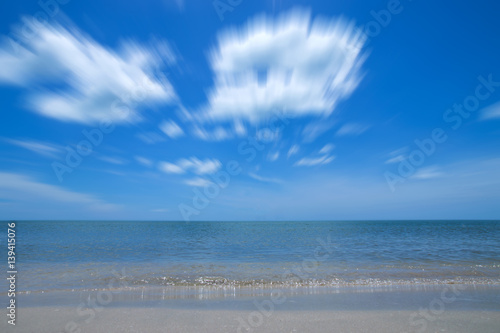 Motion of white cloud over the sea.