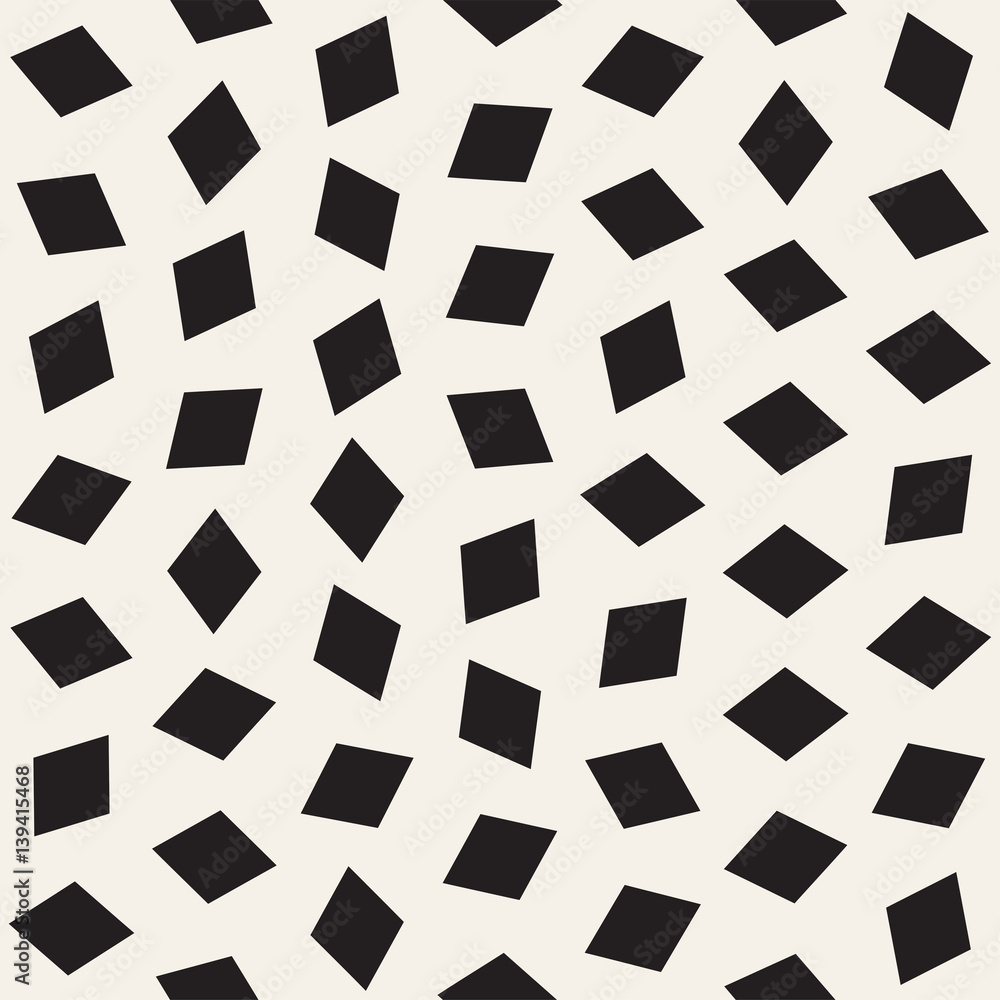 Trendy Texture With Scattered Geometric Shapes. Vector Seamless Pattern.