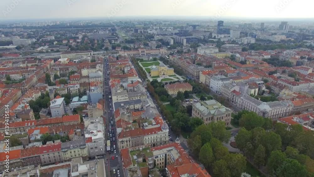 Aerial view of Zagreb, King Tomislav Square. Aerial view of Zagreb, King Tomislav Square.