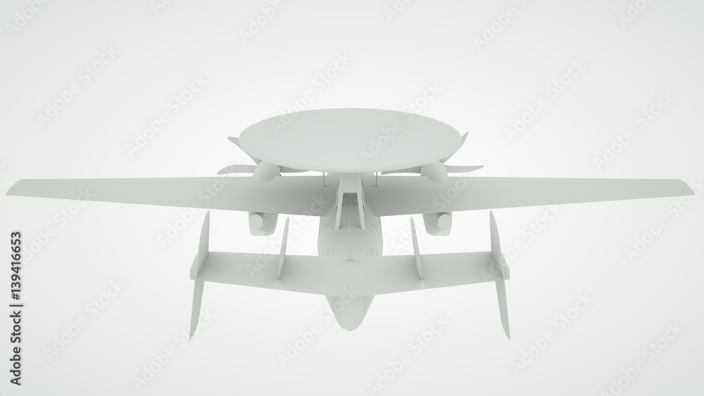 The military airplane, 3 d render The military airplane, 3 d render
