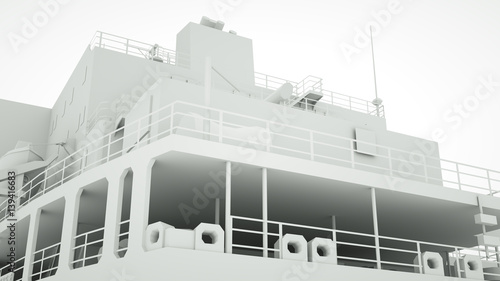 Elements of the cargo ship, 3 d render