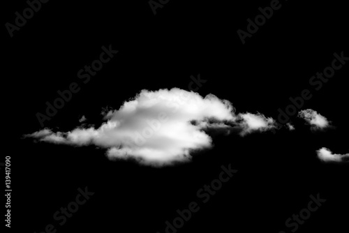 White clouds isolated on black background