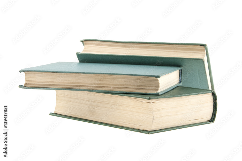 old green book isolated on white background old green book isolated on white background