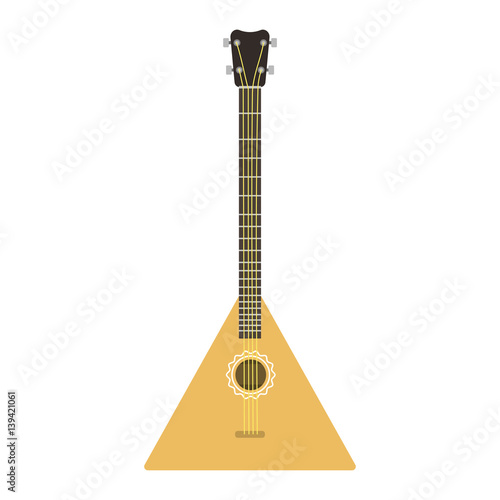 Vector instrument balalaika guitar folk musical melody symbol acoustic sound classical violin and national music equipment isolated illustration.