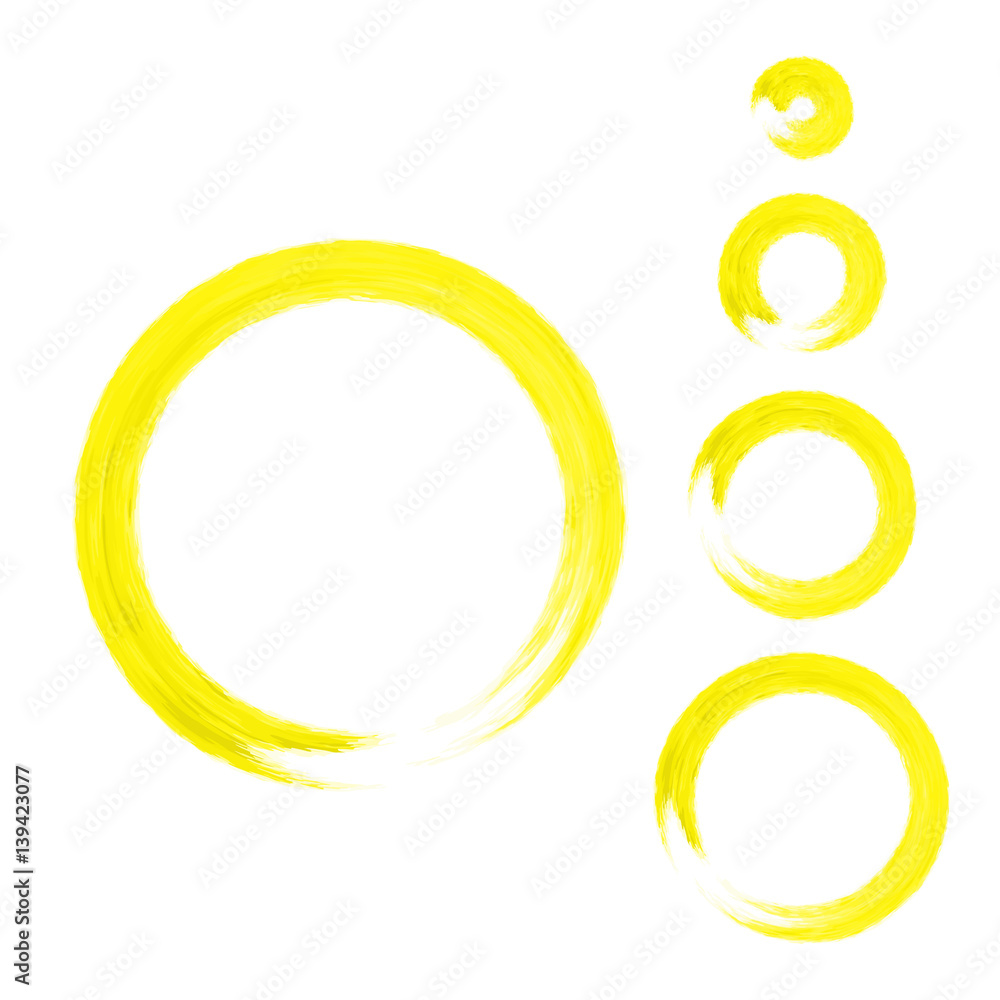 Grunge color circle with brush Grunge color circle with brush