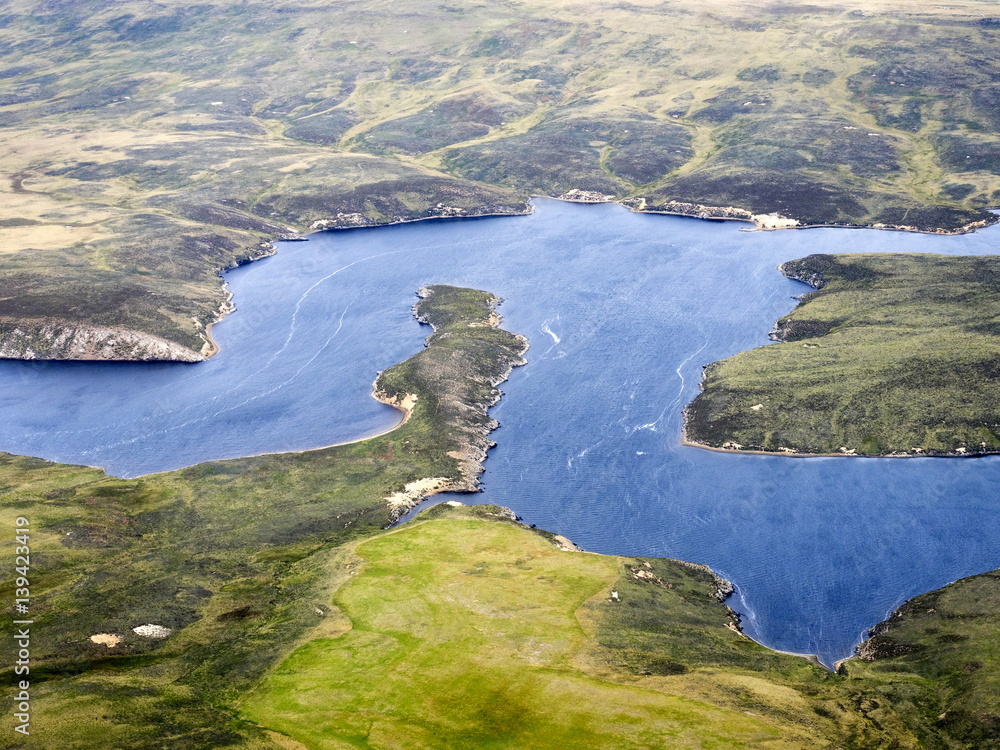 Aerial view of the Falklands / Malvinas