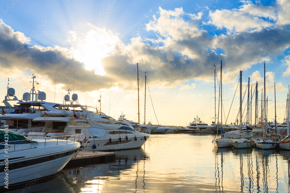 Harbor and marina at Cannes, France