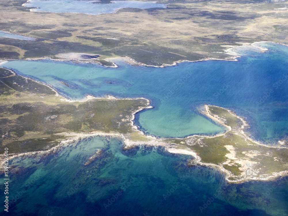 Aerial view of the Falklands / Malvinas