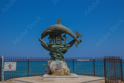 Rethymno  Greece - August  1  2016   Symbol of Rethymno statue.
